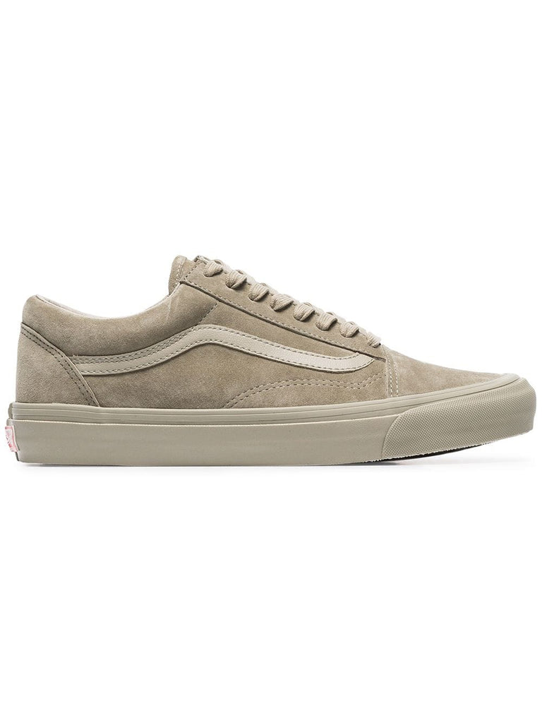 taupe Vault low top suede sneakers