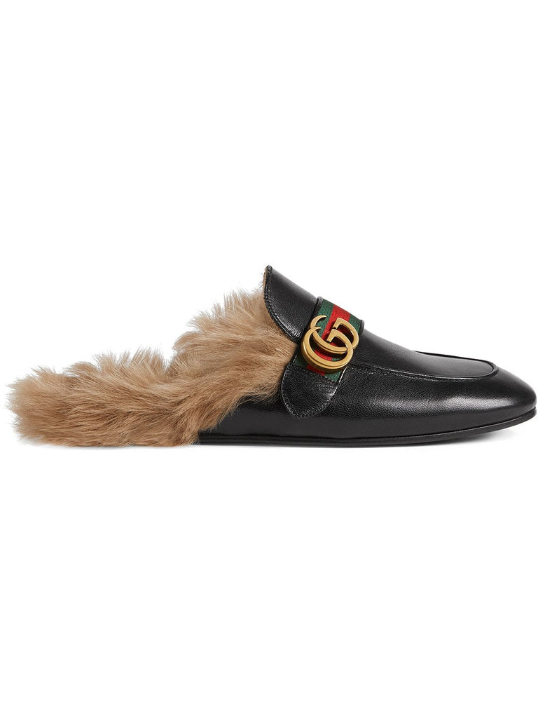 Princetown leather slipper with Double G