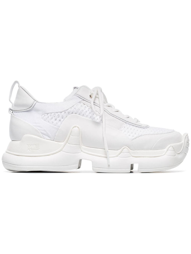 white Nitro large mesh and leather sneakers