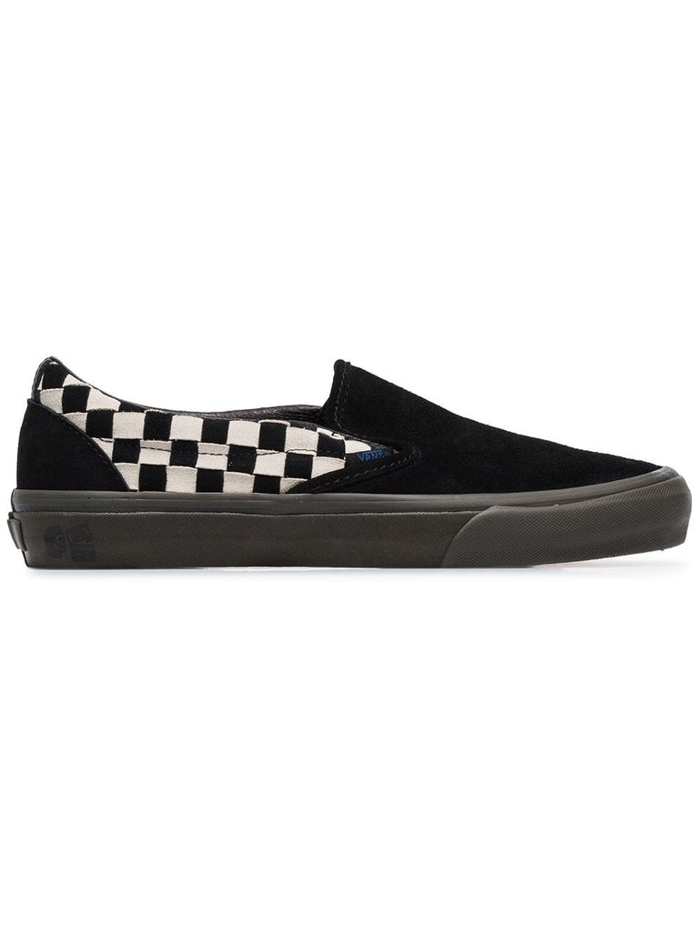 black Vault Slip On checkerboard suede sneakers