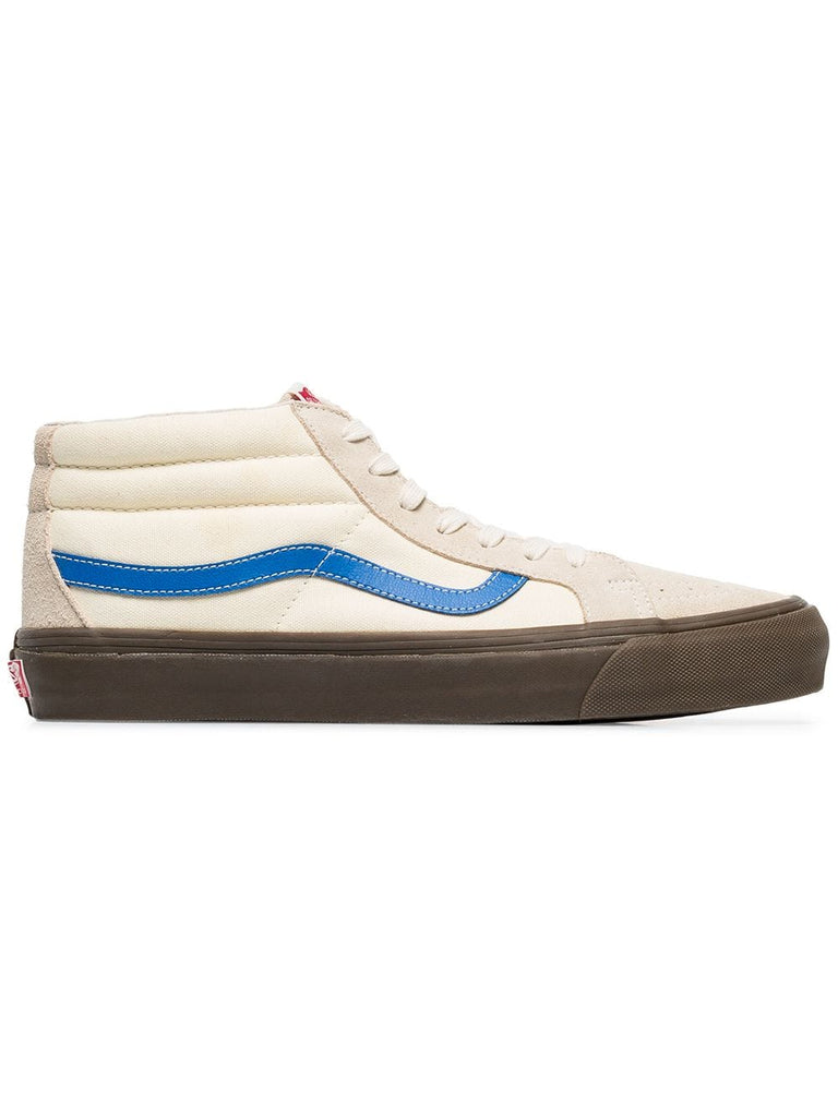 white and cream vault suede skater shoes