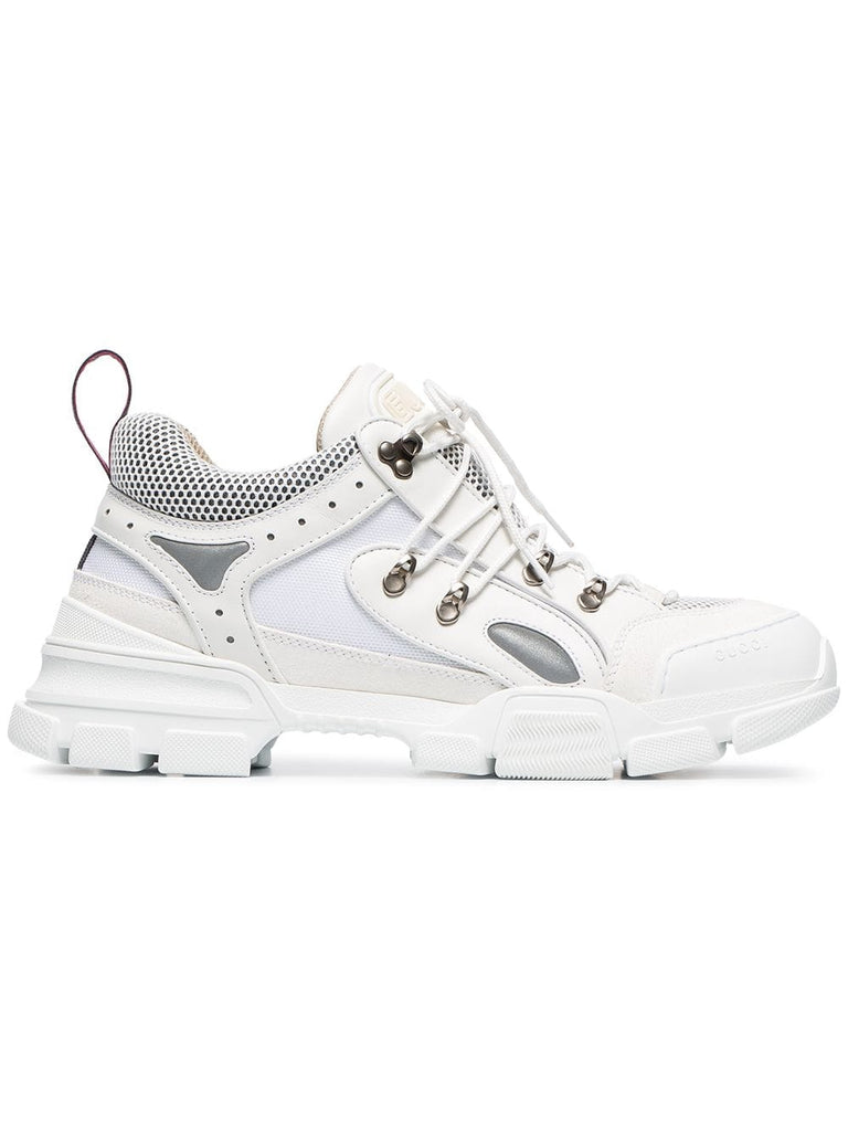 white flashtrek leather sneakers