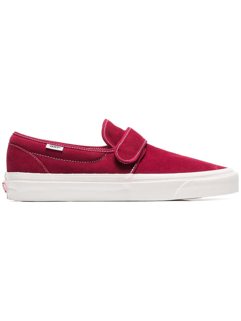 burgundy 47 slip on suede sneakers