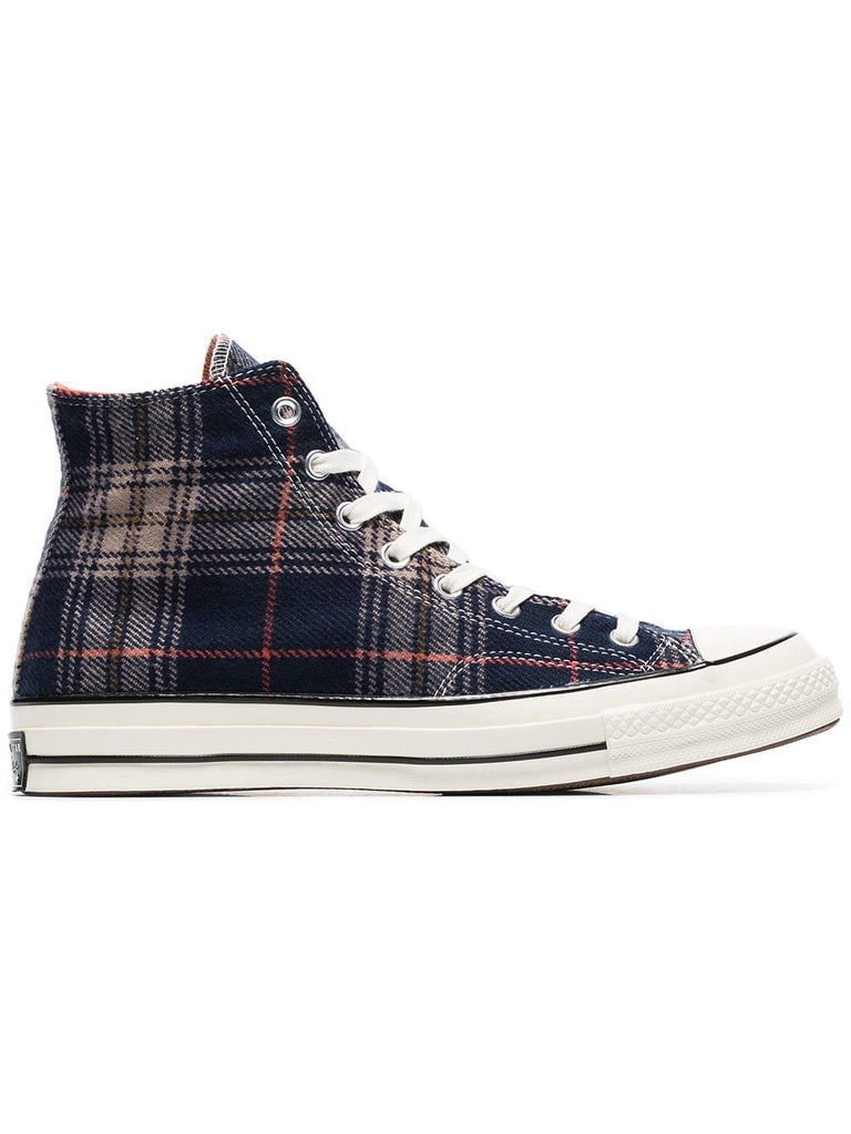 navy Chuck 70 tartan print hi top sneakers