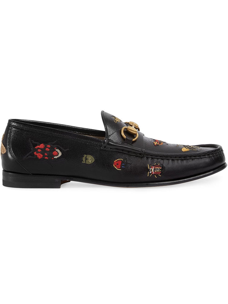 Embroidered Horsebit loafers