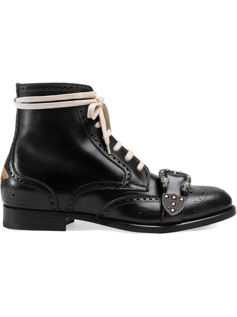 Black Queercore leather brogue boot