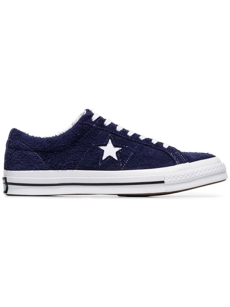 blue and white one star OX suede leather sneakers