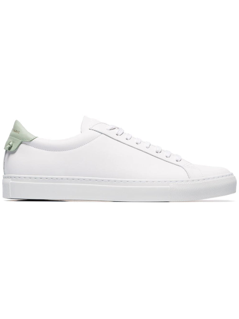 white and green Urban Street knotted leather sneakers