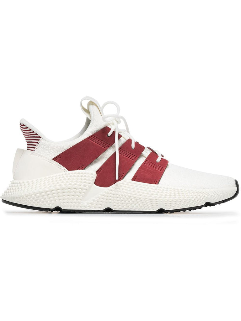 beige and red prophere sneakers