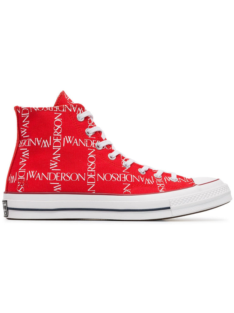 x JW Anderson Red Logo Print Sneakers