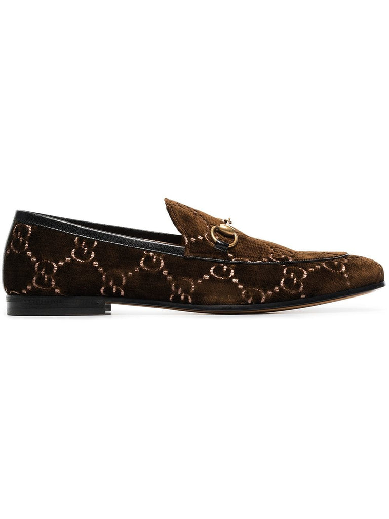 brown GG jordan velvet loafers