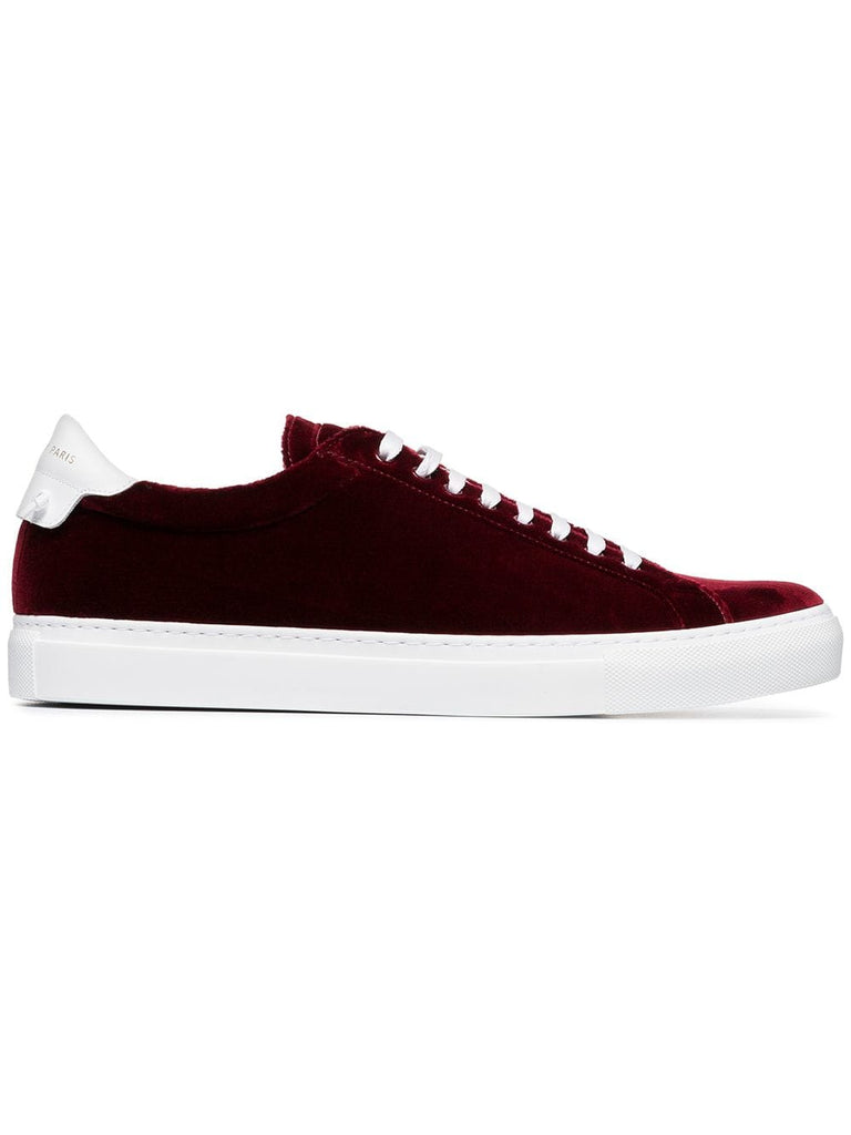 burgundy red urban street velvet sneakers