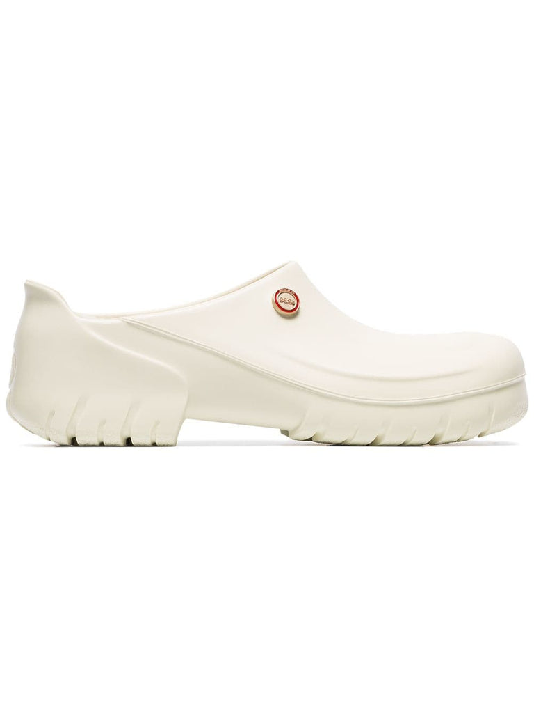 white X birkenstock super birki clogs