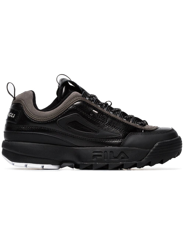 x Fila black Disruptor leather sneakers