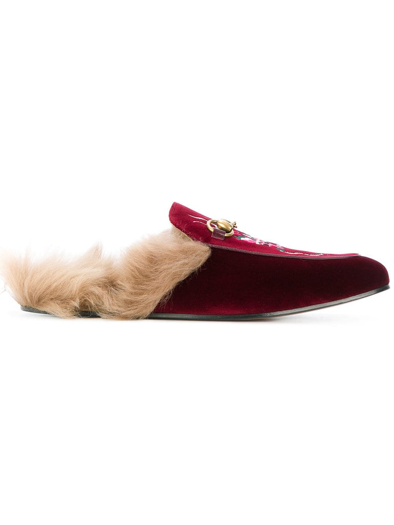 Princetown velvet embroidered slippers