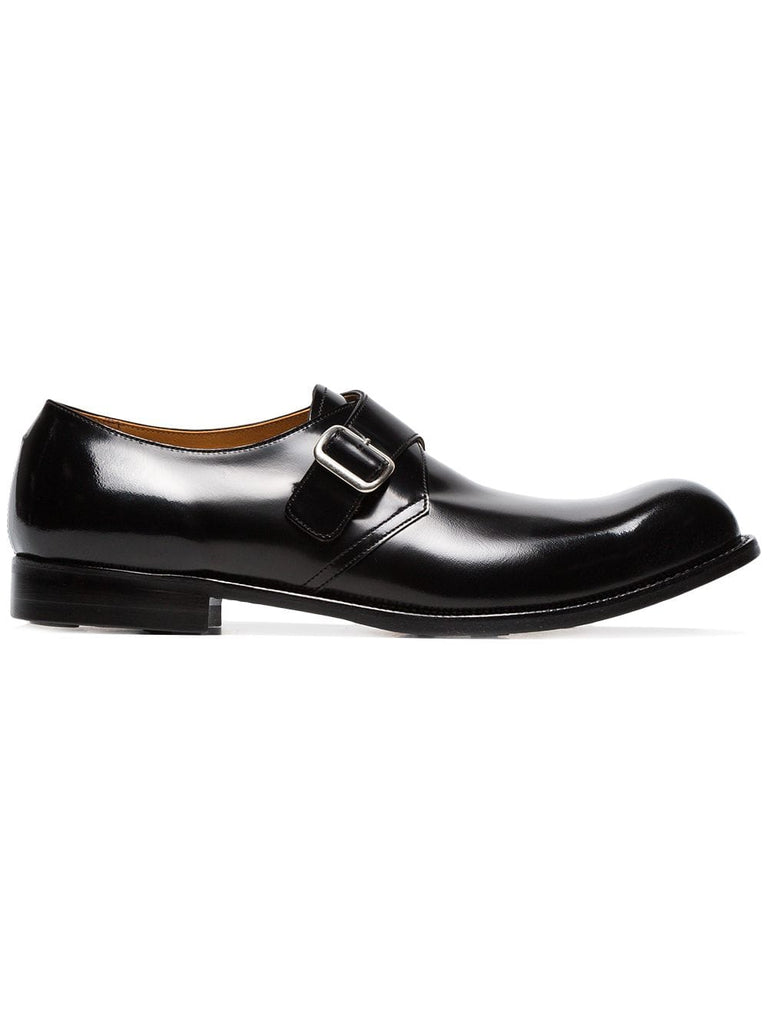 monk strap leather shoes