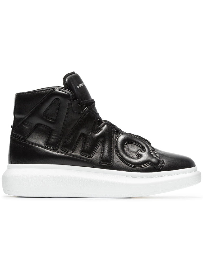 black High-Top Oversized leather sneakers