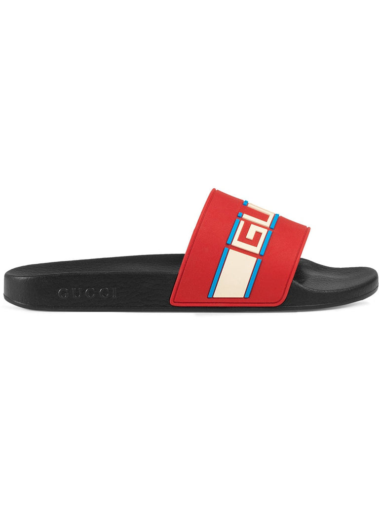 Gucci stripe rubber slide sandals