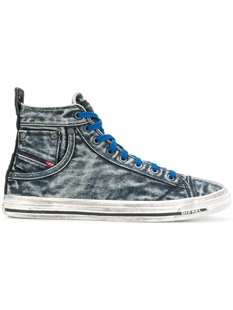 washed out high top sneakers