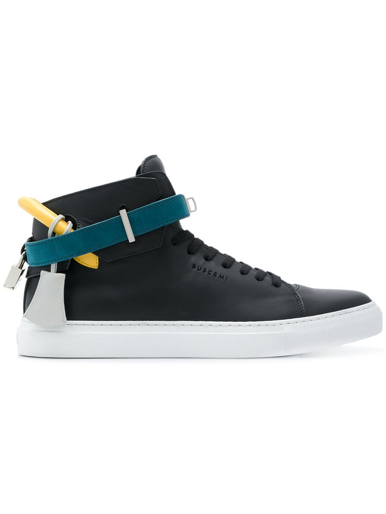 straped hi-top sneakers