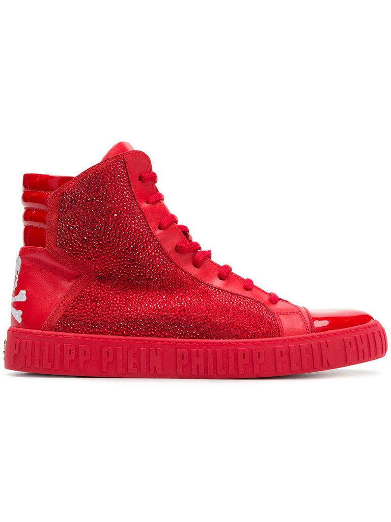 rhinestone embellished hi-top sneakers