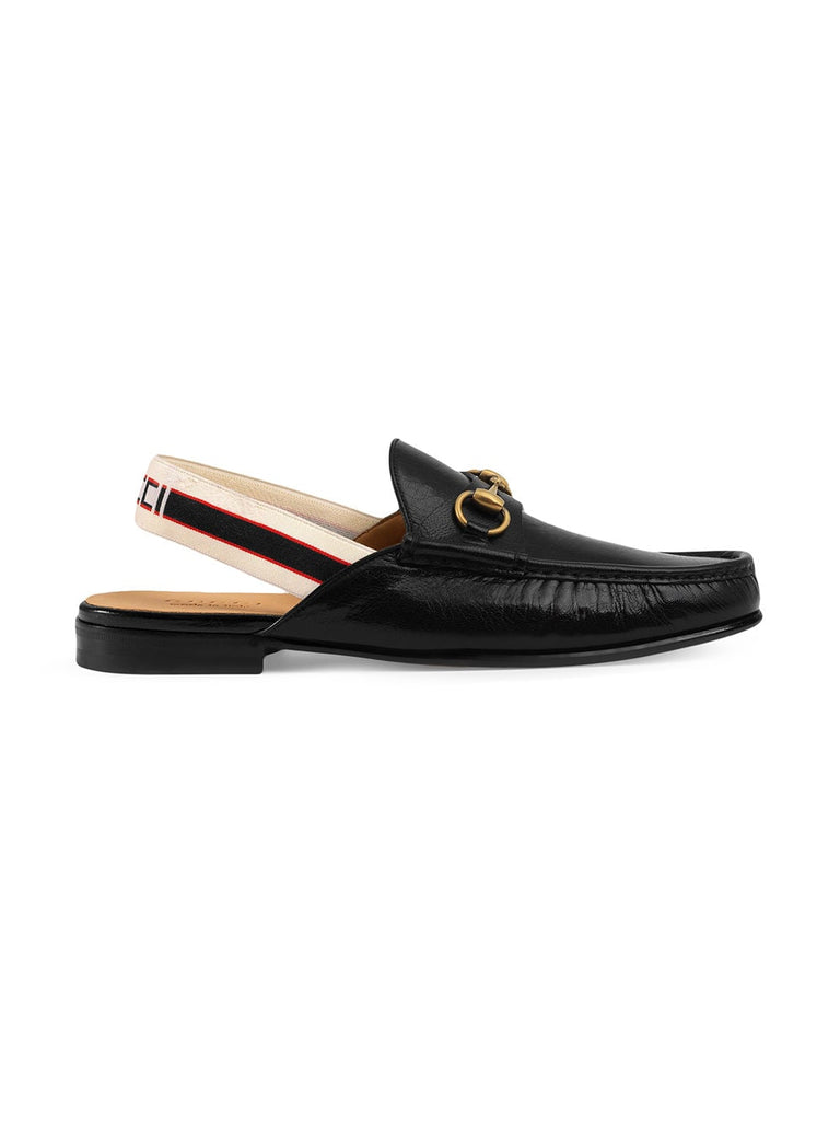 Horsebit Gucci stripe slingback slipper