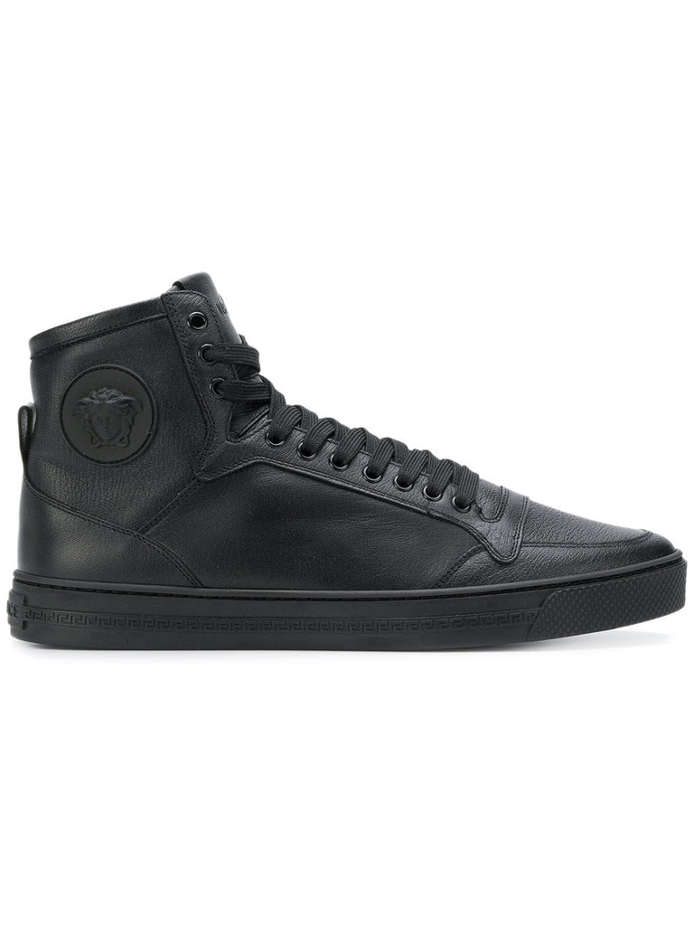 smooth hi-top sneakers