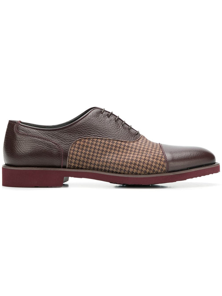 checked panel oxford shoes