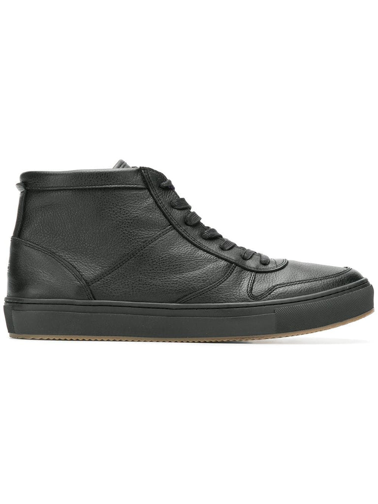 hi-top leather sneakers