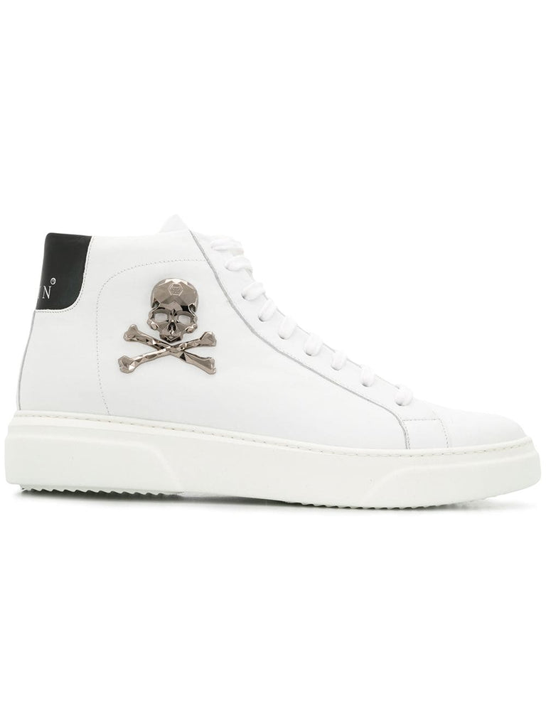 high-top skull detail sneakers