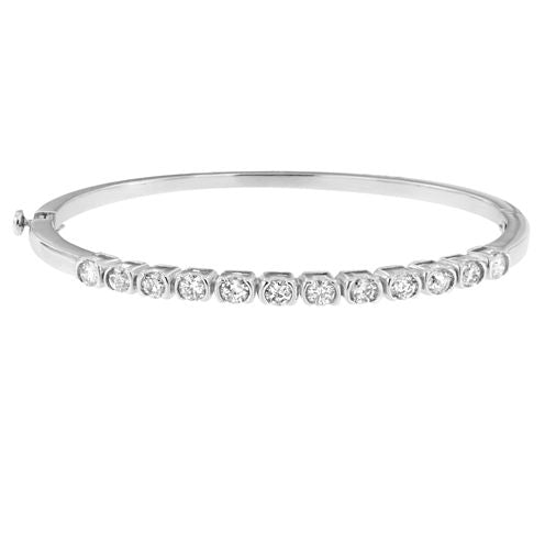 Womens 1 3/4 CT. T.W. White Diamond 14K Gold Bangle Bracelet