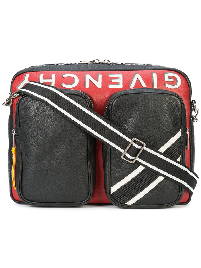 logo colour-block shoulder bag