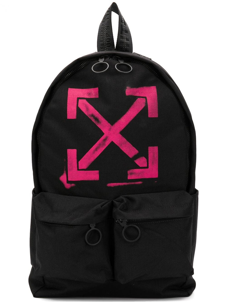 faded arrow-print backpack