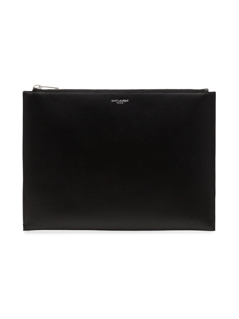 black zipped clutch