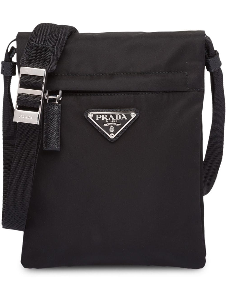 black technical fabric shoulder bag