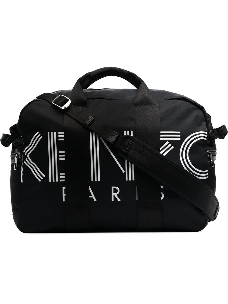 black and white paris logo tote bag