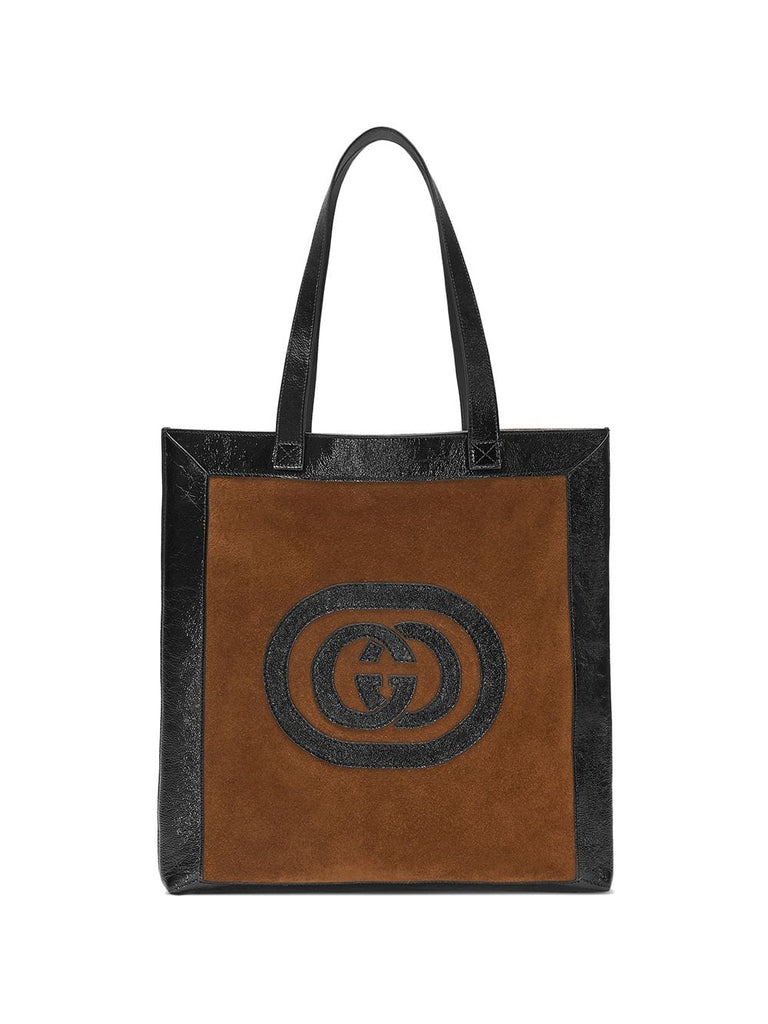 brown Ophidia suede large tote