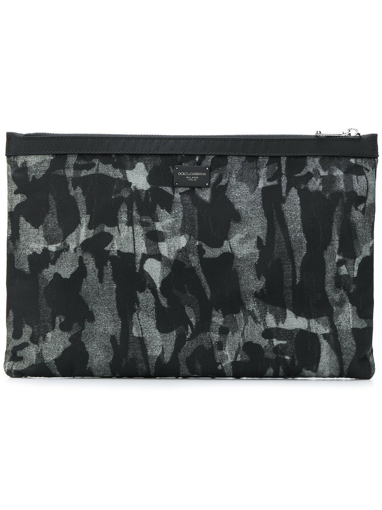 camouflage print clutch