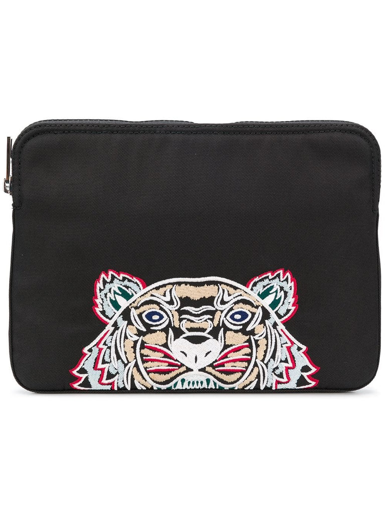 Tiger embroidered clutch