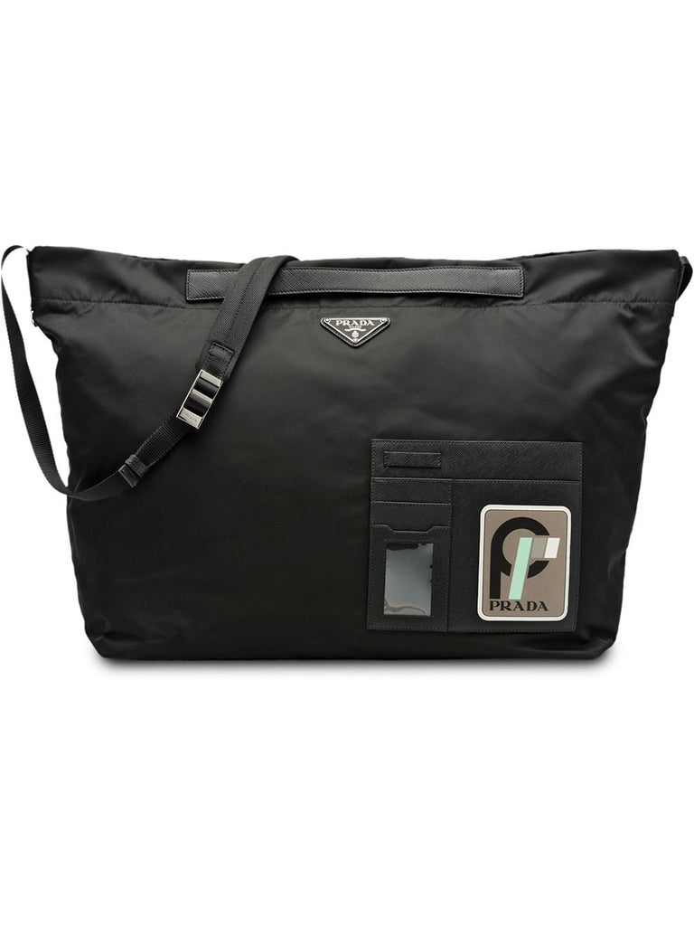 Black and grey technical shoulder bag