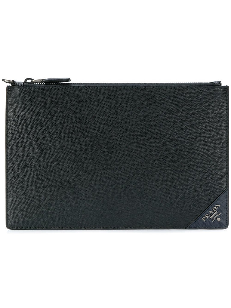 saffiano zipped clutch