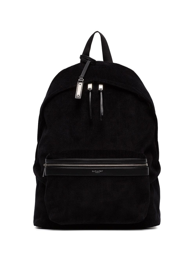 black classic velvet corduroy backpack