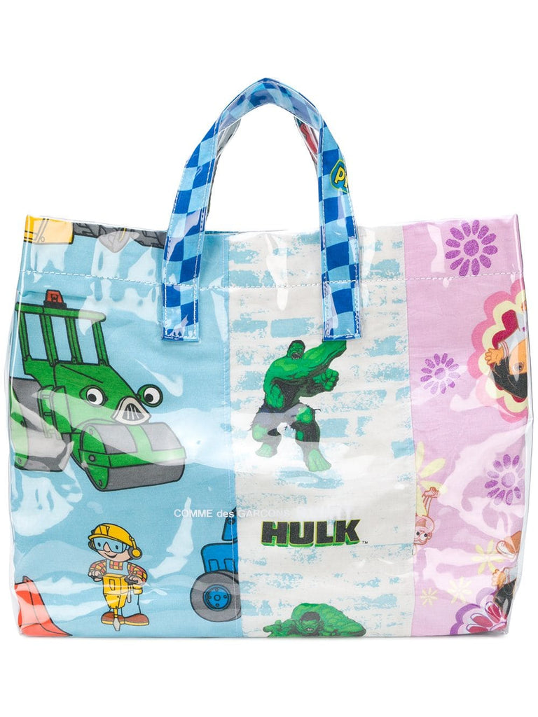 cartoon-print shopper bag