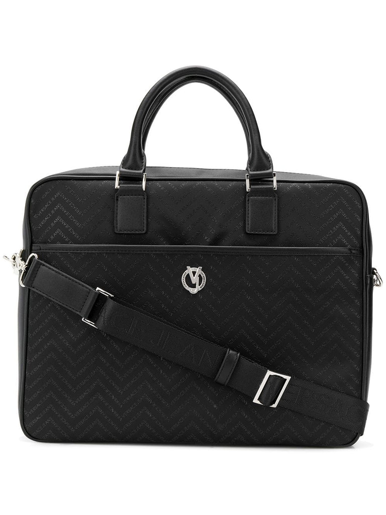 chevron monogram briefcase