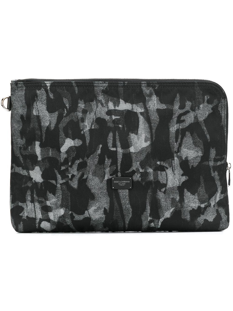 camouflage print clutch bag