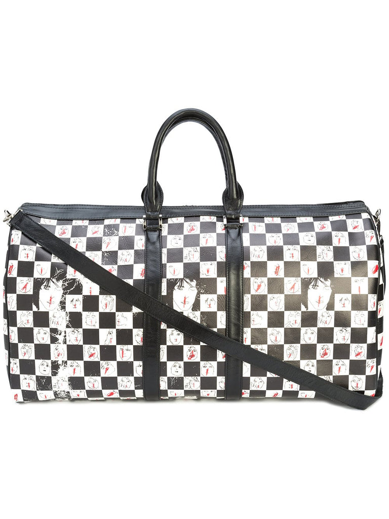 checkered duffle bag