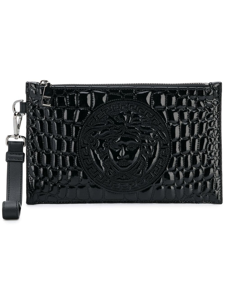 embossed Medusa clutch