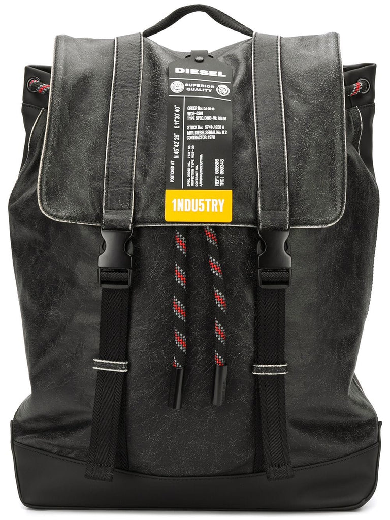 crinkle-leather backpack