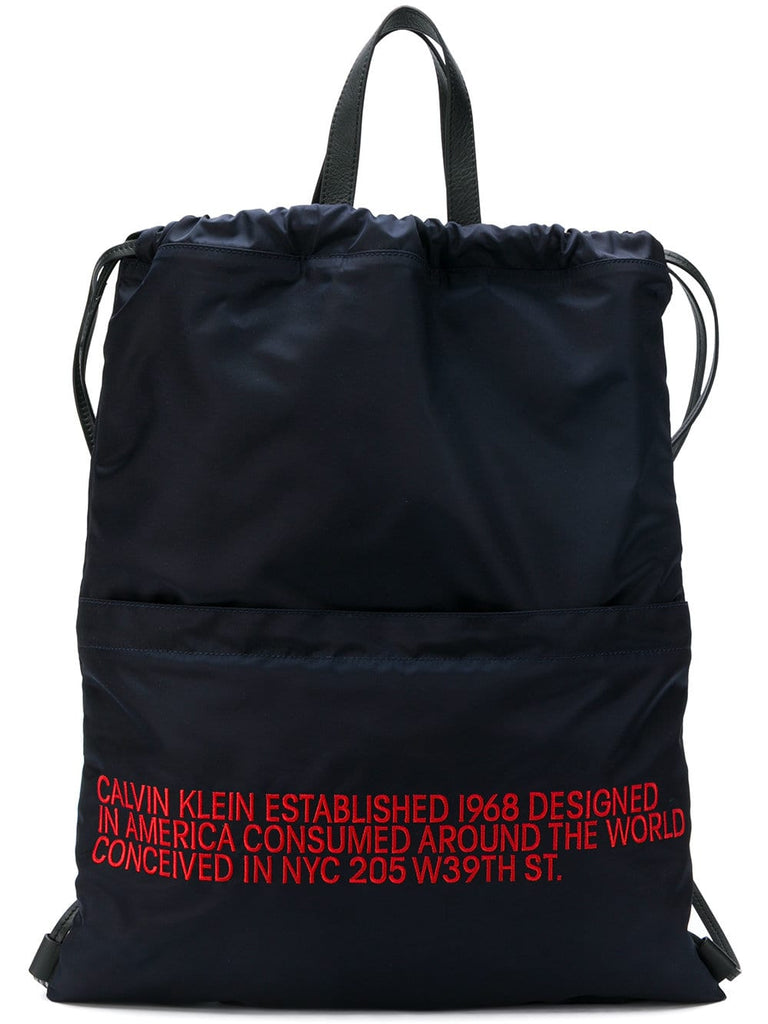 logo text backpack