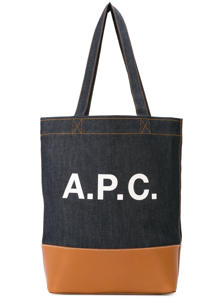 logo denim tote bag